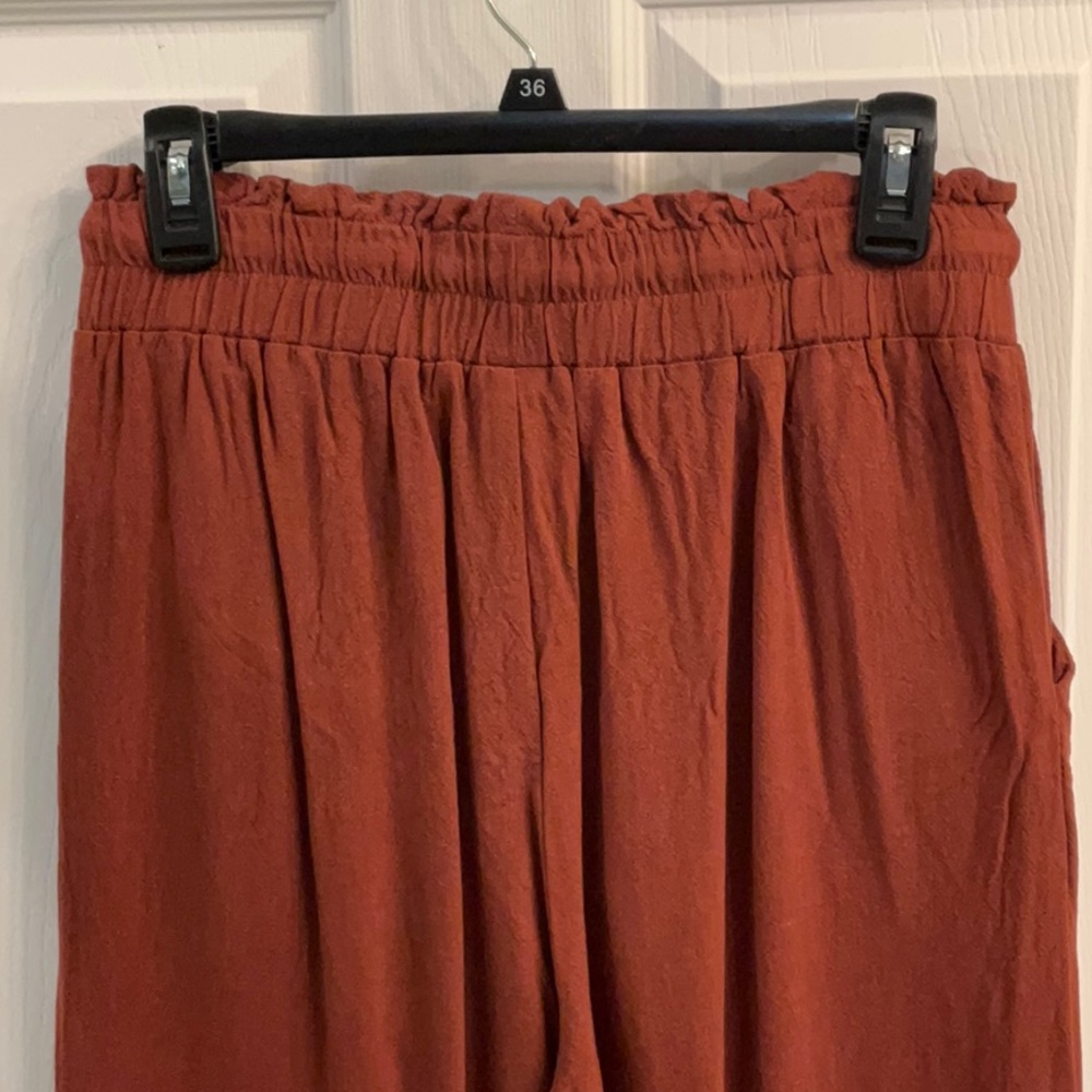 Wide leg rust pants M - Picture 4 of 4